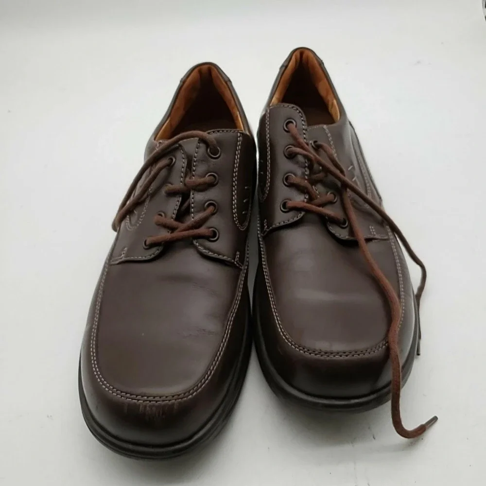 Waldlaufer Shoes Mens Size 11 Brown Leather Lace Up Casual Comfort Sneakers Wide
